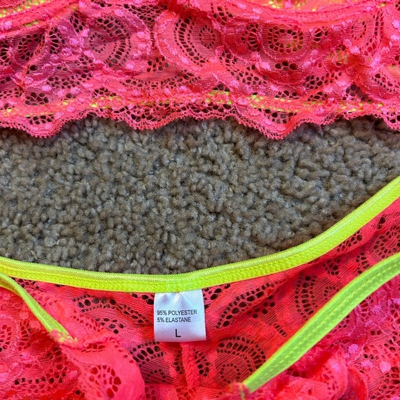 Kaei&Shi Neon Two Tone, Double Layer, High Leg Bottom, 2 Pieces Lingerie LG NWOT - Picture 3 of 3